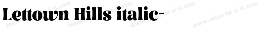 Lettown Hills italic字体转换